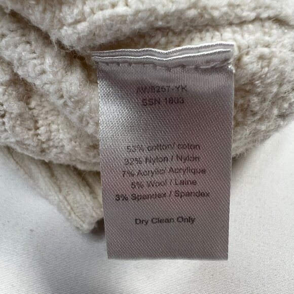 ATM Anthony Thomas Melillo Cable Knit Crew Neck Sweater Pullover Ivory Small - Picture 15 of 16